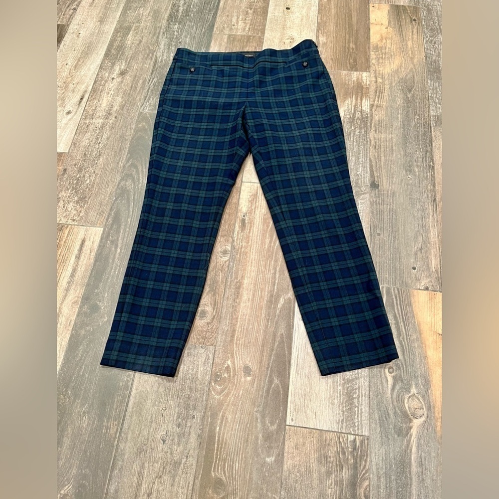 Banana Republic Navy Green Black Plaid Sloan Ankle Pants - Size 6 S